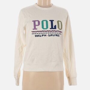 Polo by Ralph Lauren Cream Sweater with Multicolor Logo size Xs